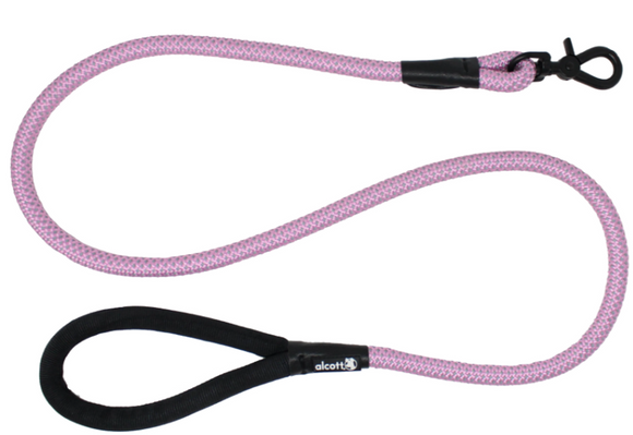 Alcott Adventure Rope Leash Reflective Stitching 5' Pink