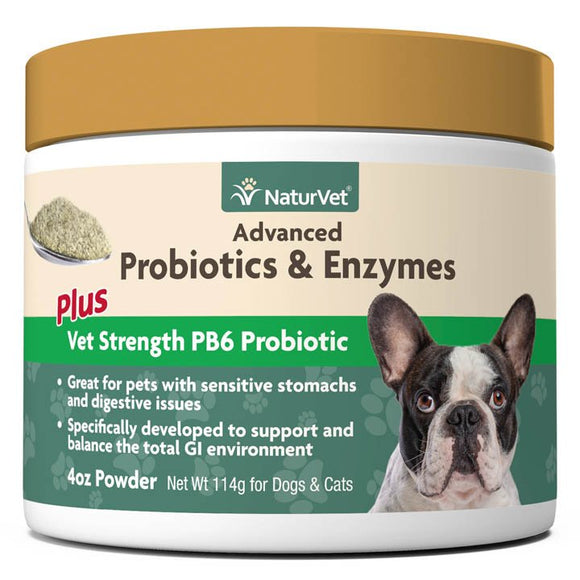 Naturvet Advanced Probiotic & Enzymes Powder For Dogs 4 Ounce