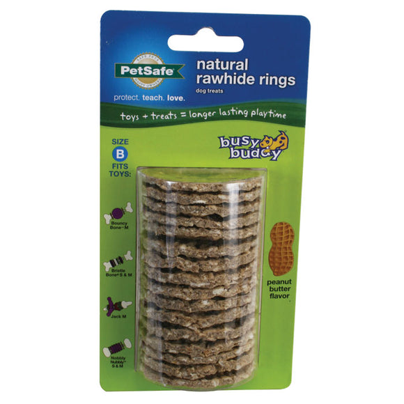 PetSafe Rawhide Treat Ring Refills, Two Flavors, Size C