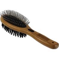 Bamboo Grooming Pet Combo Brush with Bristles Large