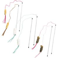 Ethical Cat-Leather Strand Teaser Wand 6 Pc- Assorted 44 Inch