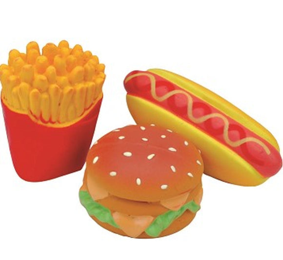 Coastal Pet Products Lil Pals Latex Hamburger Fries & Hot Dog Toy