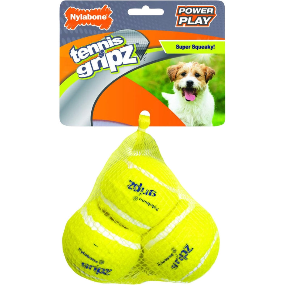 Nylabone Power Play Dog Tennis Ball Gripz Tennis Medium (3 Count)