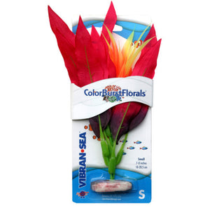 Blue Ribbon Pet Products Colorburst Florals Amazon Sword Silk Style Plant&#44; Red - Small