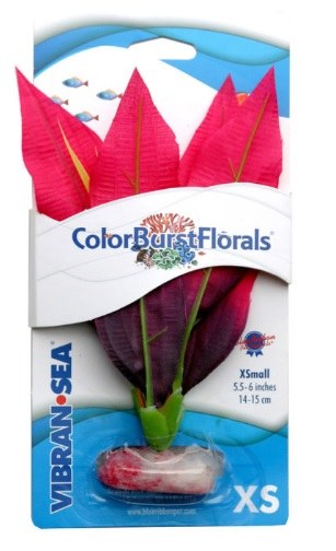 Blue Ribbon Pet Products Colorburst Florals Amazon Sword Silk Style Plant, Red - Large