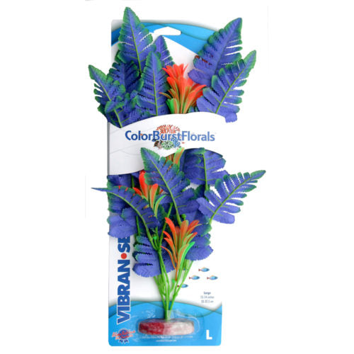Blue Ribbon Pet Products Colorburst Florals Butterfly Sword Silk Plant  Blue - Large