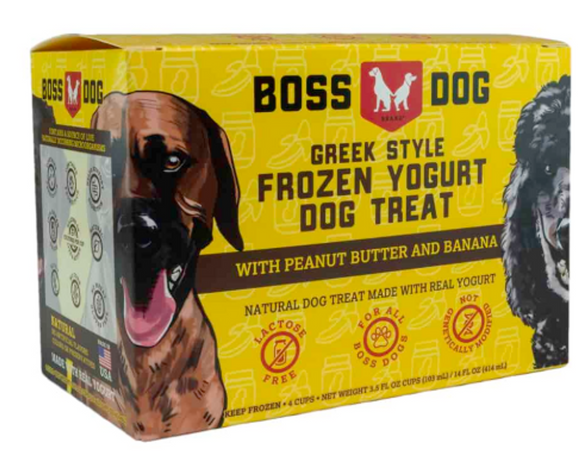Boss Dog Yogurt Peanut Butter & Banana Dog Food 3.5oz 4Pk