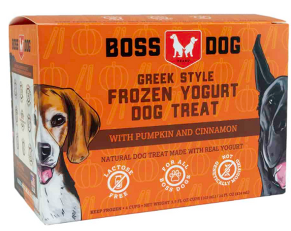 Boss Dog Yogurt Pumpkin & Cinnamon Dog Food 3.5oz 4Pk