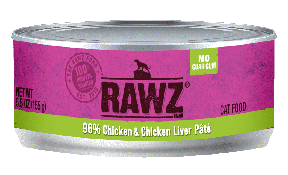 Raws Wet Cat Food 5.5oz Pate 96%