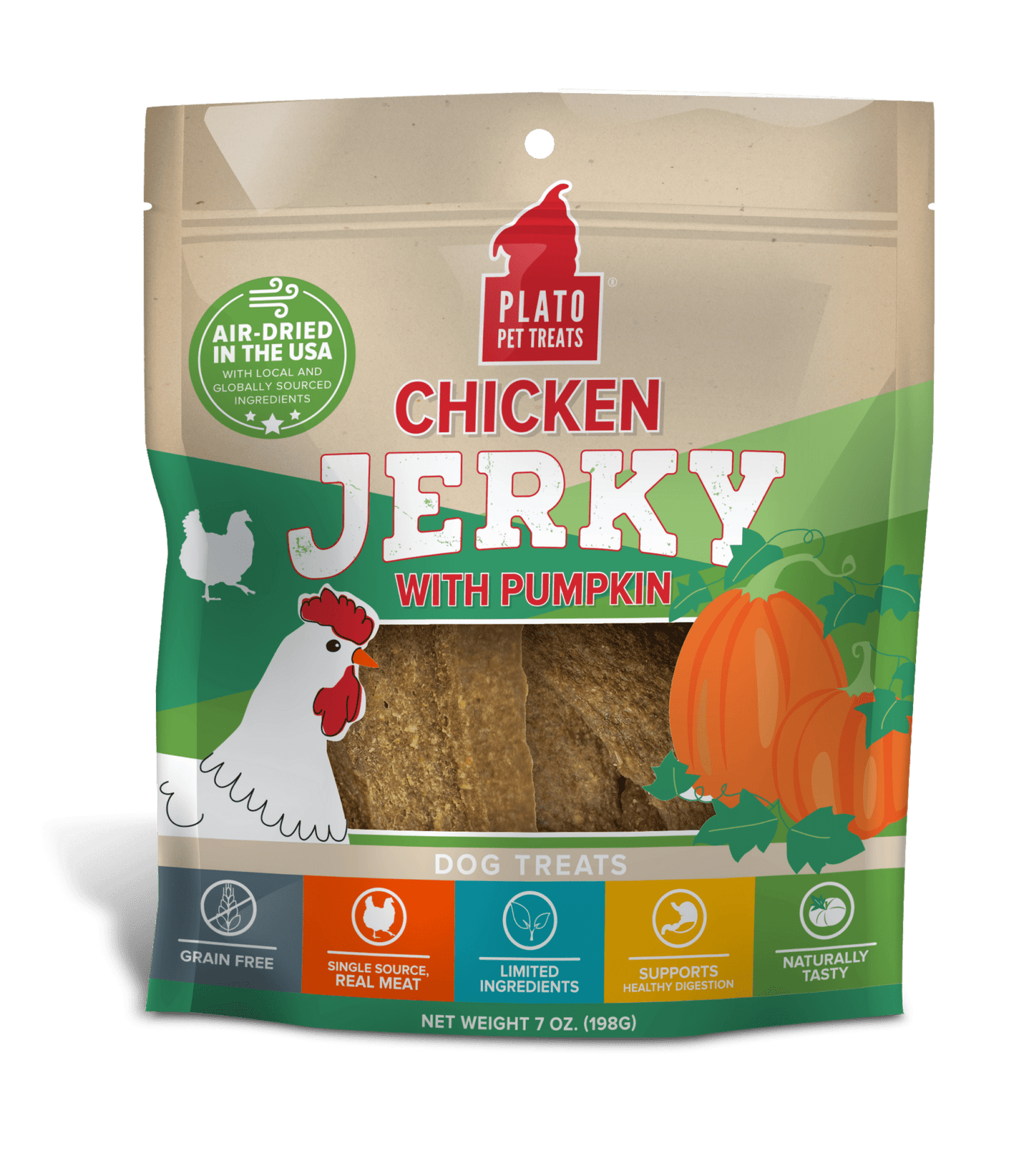 Plato Chicken Jerky with Pumpkin 7 oz