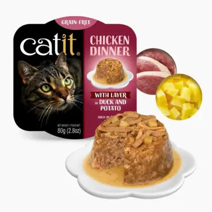 Catit Wet Cat food Chicken Dinner 2.8oz Duck and Potato