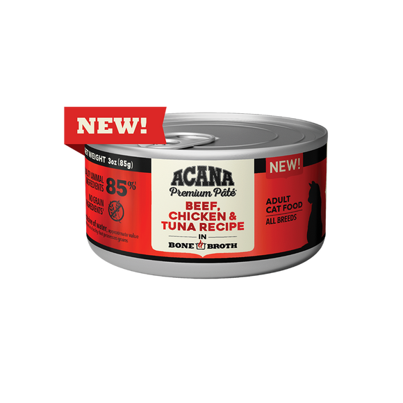 Acana Premium Pate 3oz Canned Cat Food Beef and Chicken