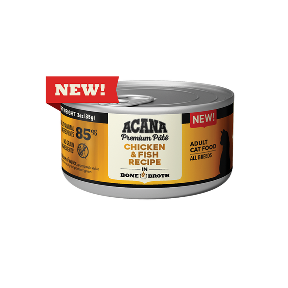 Acana Premium Pate 3oz Canned Cat Food Chicken and Fish