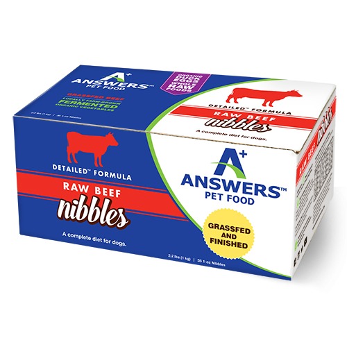 Answers Frozen Detailed Beef Nibbles Dog Food 2.2lb