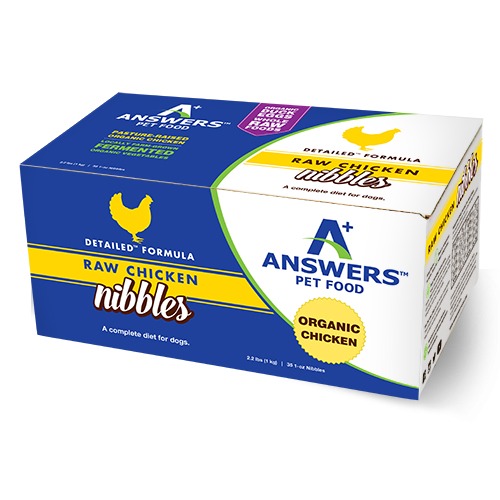 Answers Frozen Detailed Chicken Nibbles Dog Food 2.2lb