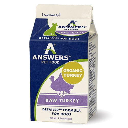 Answers Frozen Detailed Raw Turkey Dog Food 1lb
