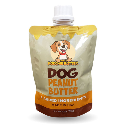 Dilly's Poochie Butter Dog Peanut Butter, 8.2oz Squeeze Pack