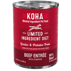Koha Grain Free Limited Ingredient 13.2oz Canned Dog Food 90% Beef