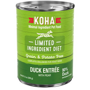 Koha Grain Free Limited Ingredient 13.2oz Canned Dog Food 90% Duck