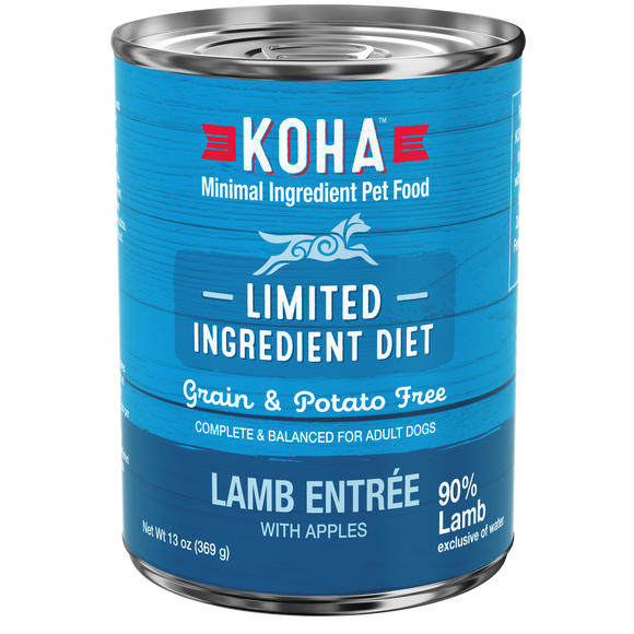 Koha Grain Free Limited Ingredient 13.2oz Canned Dog Food 90% Lamb