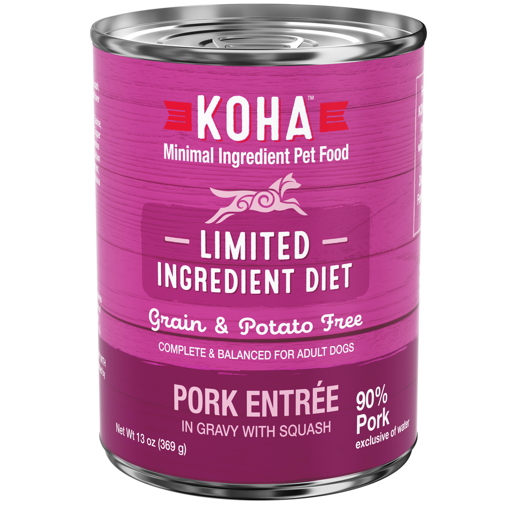 Koha Grain Free Limited Ingredient 13.2oz Canned Dog Food 90% Pork
