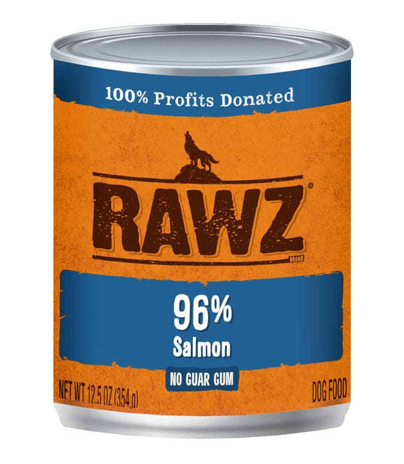 Rawz Canned Dog Food 12.5 oz Pate 96%  Salmon