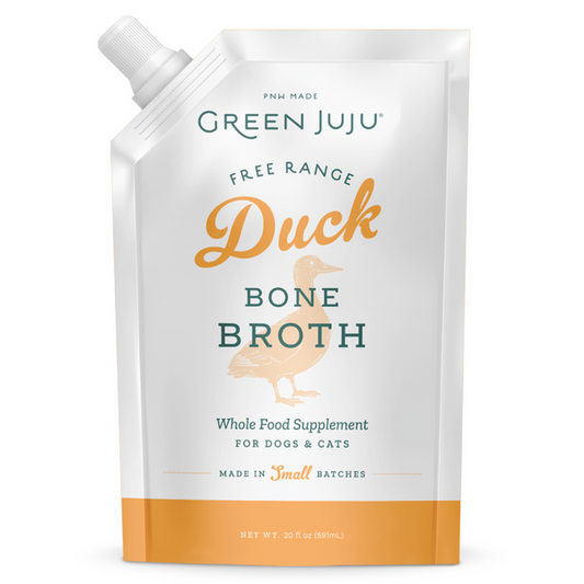 Green Juju Frozen whole Food Suppliment for dogs 20oz Duck Bone Broth