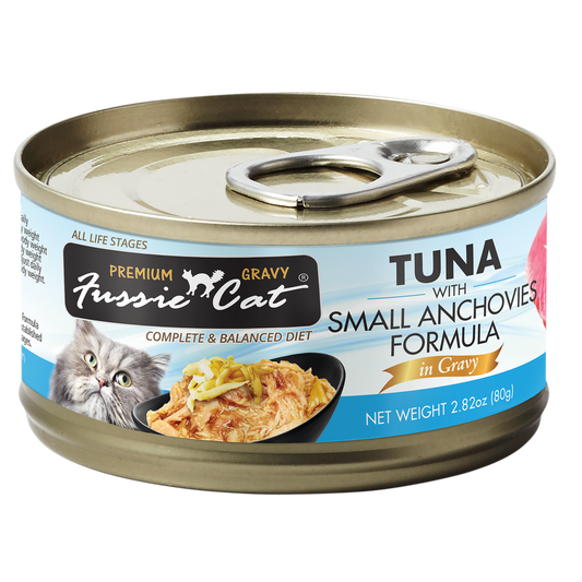 Fussie Cat Premium Tuna w/Anchovies in Gravy 2.82oz