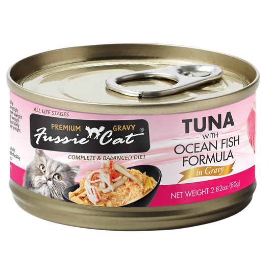 Fussie Cat Premium Tuna w/Oceanfish in Gravy 2.82oz