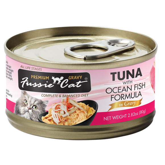 Fussie Cat Premium Tuna w/Oceanfish in Gravy 2.82oz