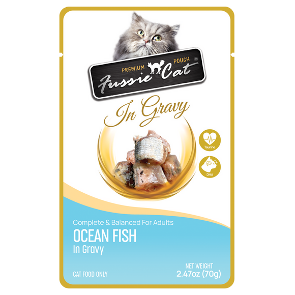 Fussie Cat Premium Ocean Fish in Gravy Pouch 2.47oz