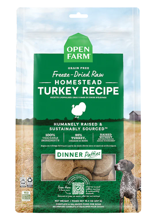 Open Farm Freeze Dried Turkey Patties 10.5oz