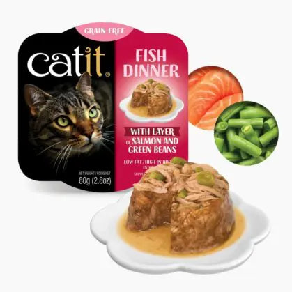 Catit Wet Cat food Tuna Dinner 2.8oz Salmon and Green Bean