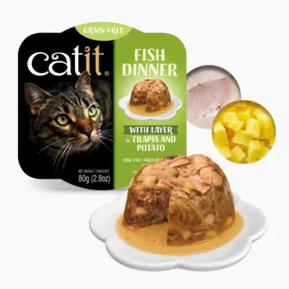 Catit Wet Cat food Tuna Dinner 2.8oz Tilapia and Potato