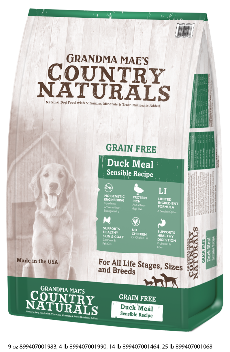 Grandma Mae's Country Naturals Grain-Free Limited Ingredient Duck Recipe Dry Dog Food, 14 Lb