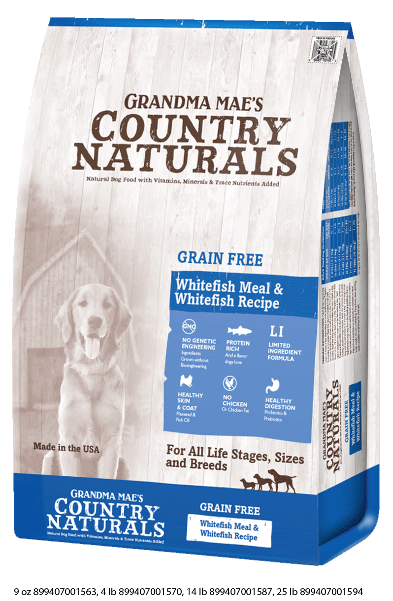 Grandma Mae's Country Naturals Grain-Free Whitefish Recipe Dry Dog Food, 28 Lb