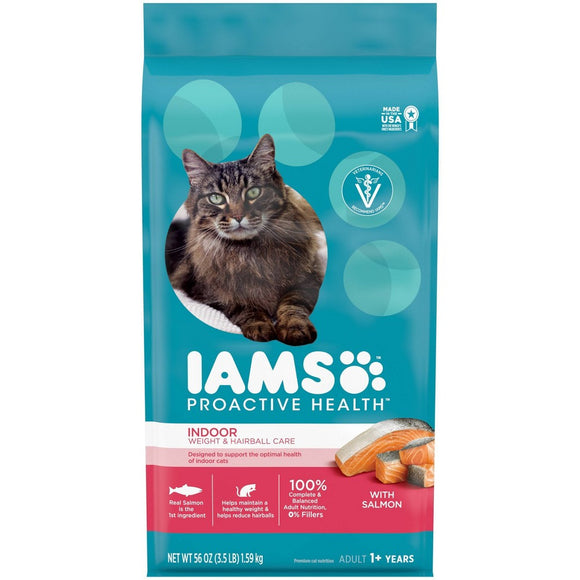 IAMS Salmon Flavor Dry Cat Food for Adult  3.5 lb. Bag