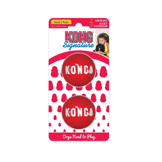 KONG Signature Balls Dog Toy - 2pk - S