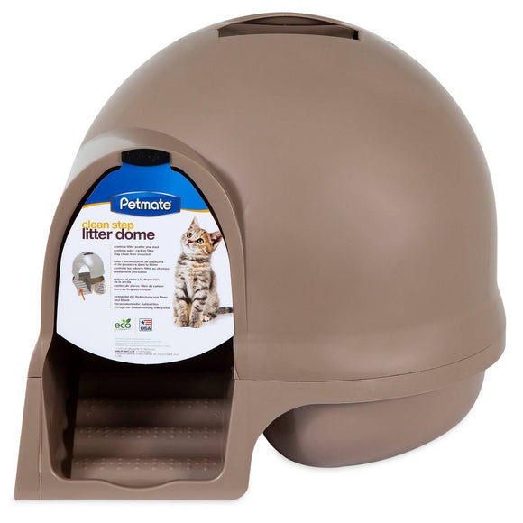 Booda Dome Clean Step Cat Litter Box  Titanium