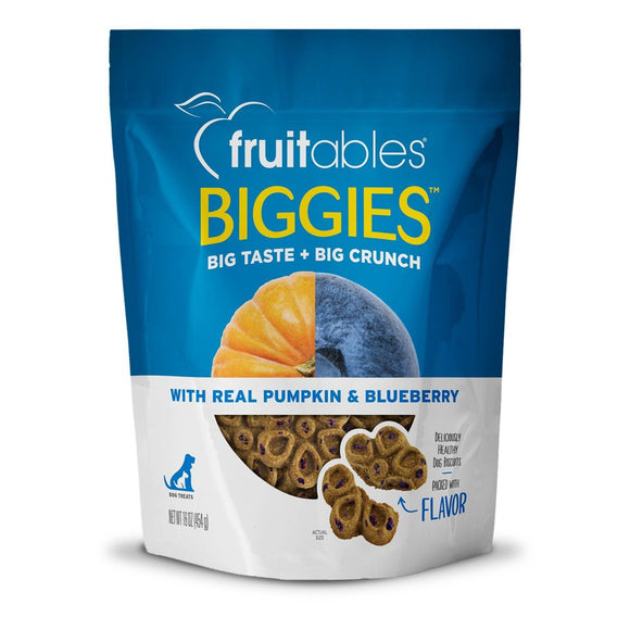 Fruitables Biggies Pumpkin & Blueberry Crunchy Dog Treats - 16oz