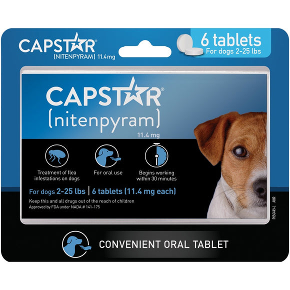 Capstar (nitenpyram) Oral Flea Treatment for Small Dogs  6ct Tablets