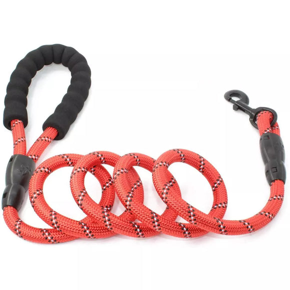 Doggy Tales Braided Rope Leash Red 5ft