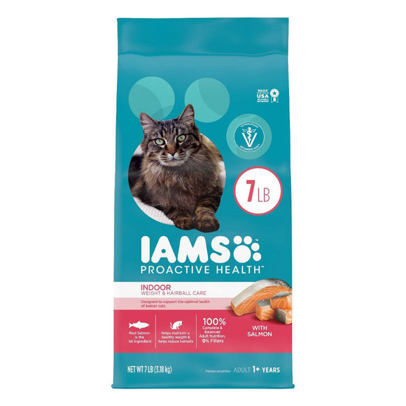 IAMS Salmon Flavor Dry Cat Food for Adult  7 lb. Bag