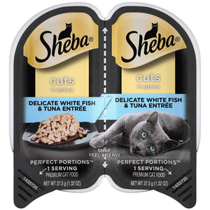 SHEBA Wet Cat Food Cuts in Gravy Delicate White Fish & Tuna Entree