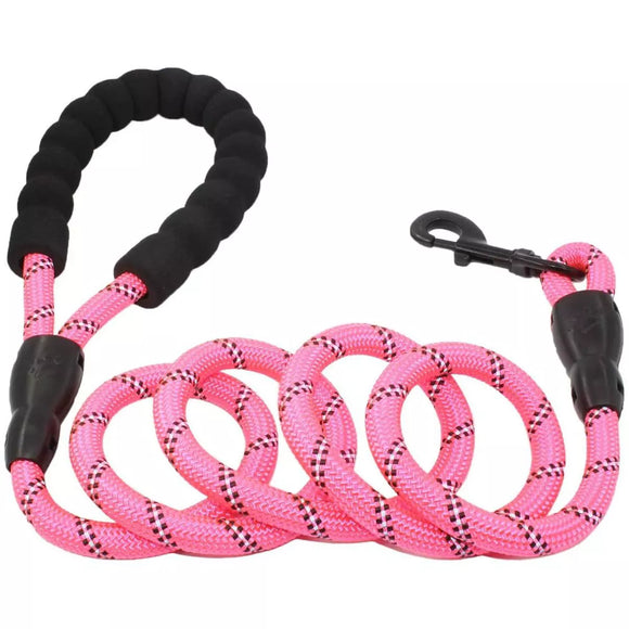 Doggy Tales Braided Rope Leash Pink 5ft