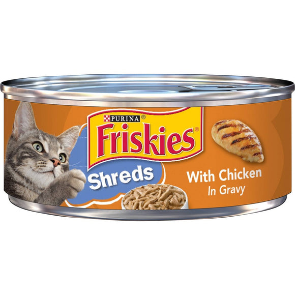 Friskies Gravy Wet Cat Food  Shreds With Chicken  5.5 oz. Can