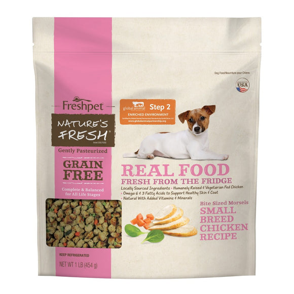 Freshpet Nature's Fresh Grain Free Small Breed Chicken Recipe Refrigerated Wet Dog Food - 1lb