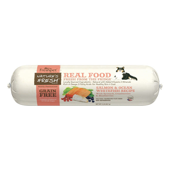 Freshpet Nature's Fresh Roll Grain Free Salmon & Ocean Whitefish Recipe Refrigerated Wet Dog Food - 2lbs