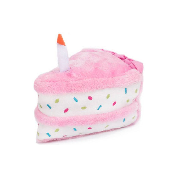ZippyPaws Birthday Cake Plush Dog Toy - Pink - One Size