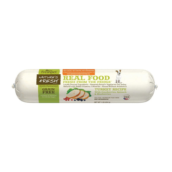Freshpet Nature's Fresh Roll Grain Free Turkey Recipe Refrigerated Wet Dog Food - 1lbs